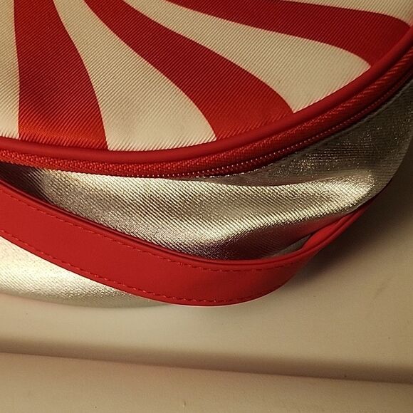 Red and White Swirl Cosmetic Bag - Picture 3 of 5